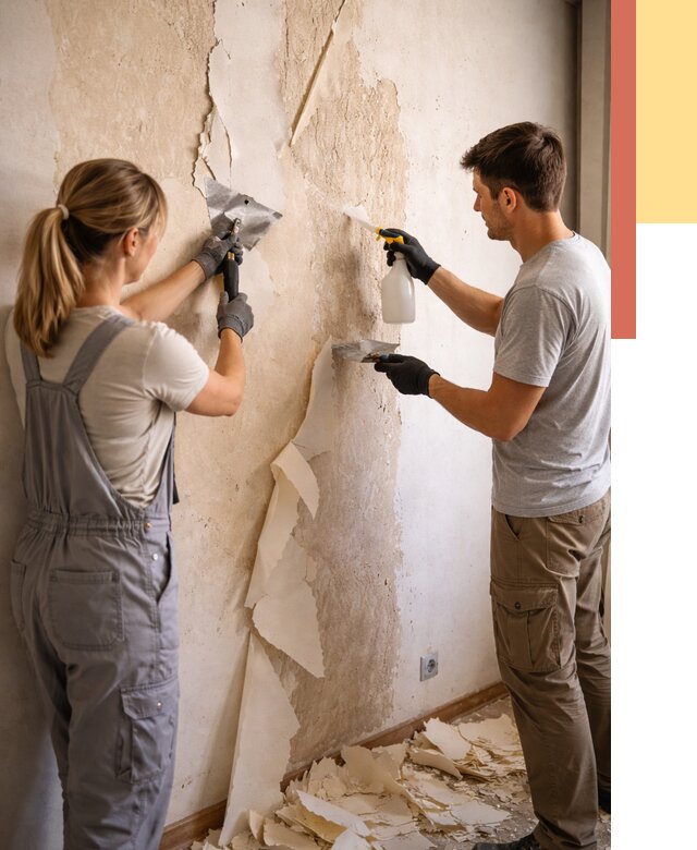 Снятие старых обоев в Сальске от 5338 руб. под ключ недорого | ОТДЕЛОЧНИК-Слс