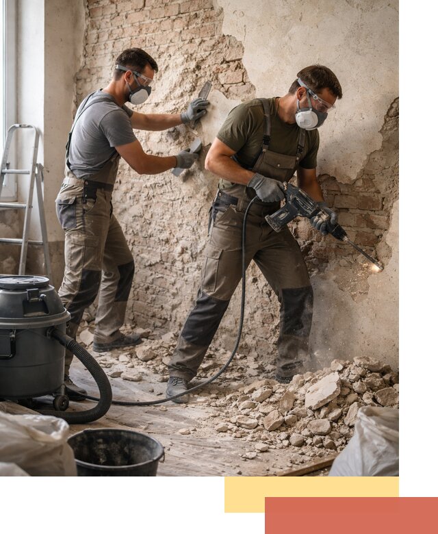 Демонтаж штукатурки со стен в Сальске быстро и аккуратно