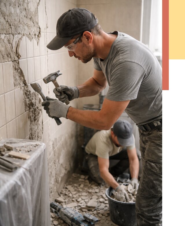 Демонтаж плитки со стен в Сальске от 864 руб. — быстро и недорого | ОТДЕЛОЧНИК-Слс