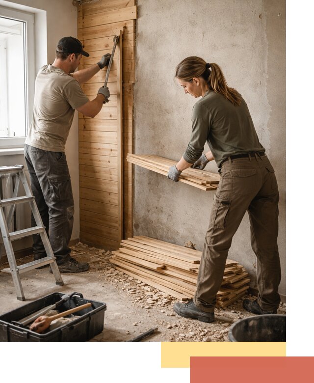 Демонтаж вагонки со стен в Сальске — профессиональный демонтаж