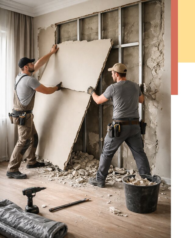 Демонтаж гипсокартона со стен в Сальске от 356 руб. — услуги демонтажа | ОТДЕЛОЧНИК-Слс