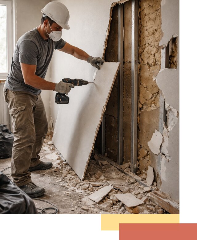 Демонтаж гипсокартона со стен в Сальске качественно и быстро