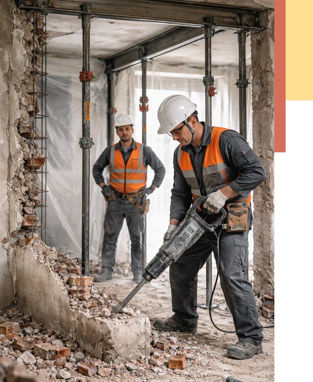 Снос несущих стен в Сальске от 10422 руб. — демонтаж несущей стены под ключ | ОТДЕЛОЧНИК-Слс