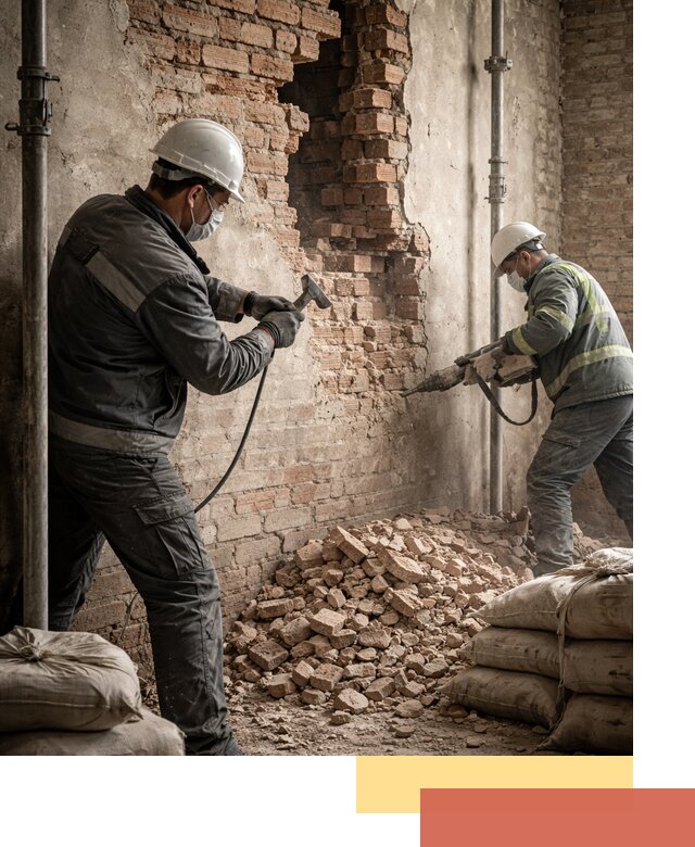 Демонтаж кирпичных стен в Сальске быстро и безопасно