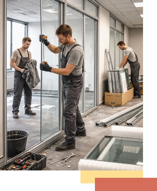 Демонтаж стеклянных перегородок в Сальске быстро и безопасно