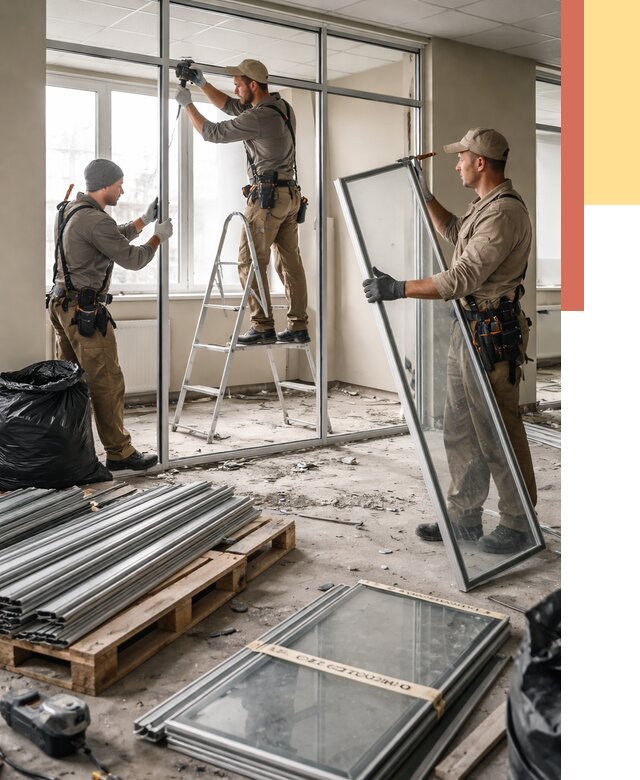 Демонтаж алюминиевых перегородок в Сальске от 4271 руб. — быстро и недорого | ОТДЕЛОЧНИК-Слс