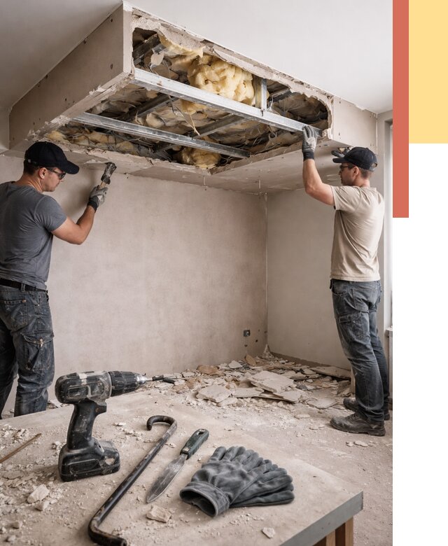 Демонтаж короба из гипсокартона в Сальске от 1546 руб. — быстро и недорого | ОТДЕЛОЧНИК-Слс