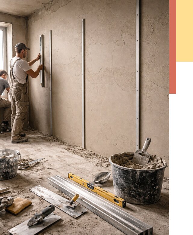 Штукатурка стен по маякам в Сальске от 5592 руб./м² — выравнивание под ключ | ОТДЕЛОЧНИК-Слс