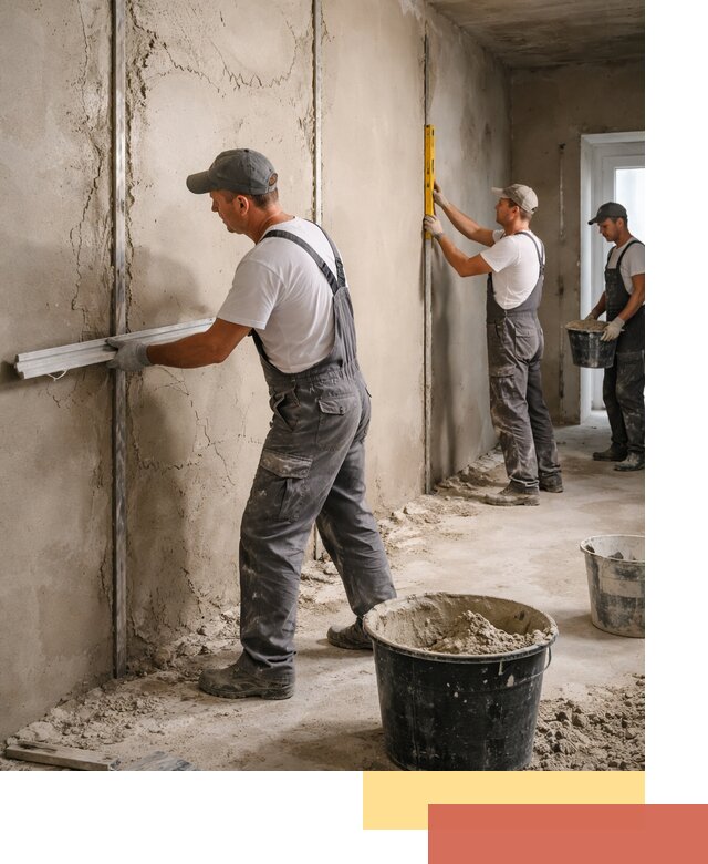 Штукатурка стен по маякам в Сальске — точная и ровная поверхность