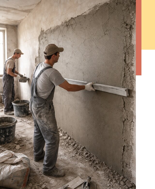 Цементная штукатурка стен в Сальске от 4576 руб/м2 — быстро и недорого | ОТДЕЛОЧНИК-Слс