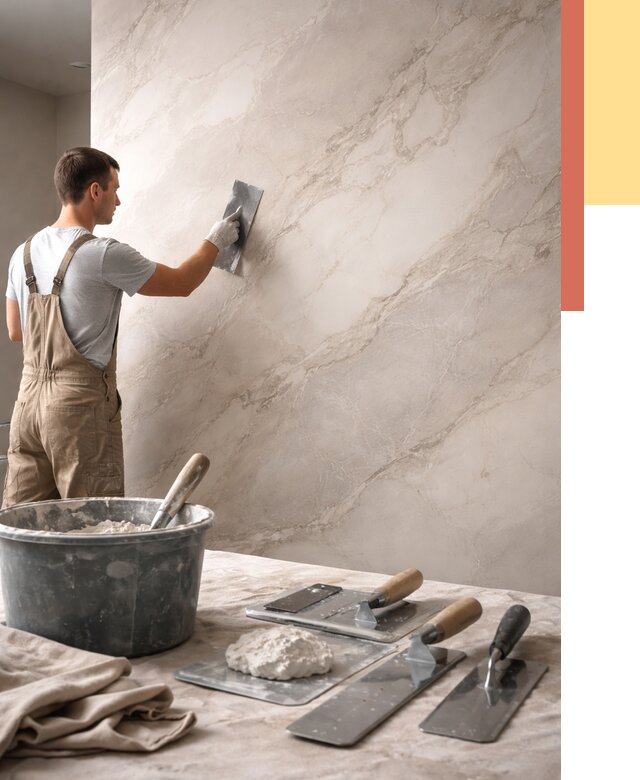 Декоративная штукатурка под мрамор в Сальске от 2847 руб./м² — быстро и недорого | ОТДЕЛОЧНИК-Слс