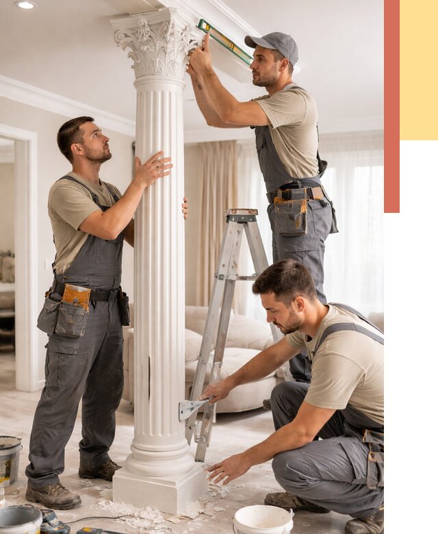 Установка декоративных колонн в Сальске от 12202 руб. под ключ | ОТДЕЛОЧНИК-Слс