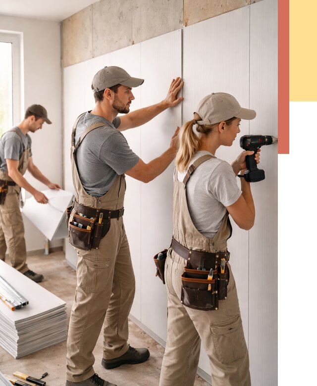 Монтаж ПВХ панелей на стены в Сальске от 458 руб/м2 — быстро и недорого | ОТДЕЛОЧНИК-Слс