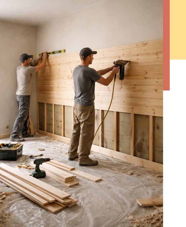 Монтаж деревянной вагонки на стены в Сальске от 7626 руб. | Услуги монтажа вагонки | ОТДЕЛОЧНИК-Слс