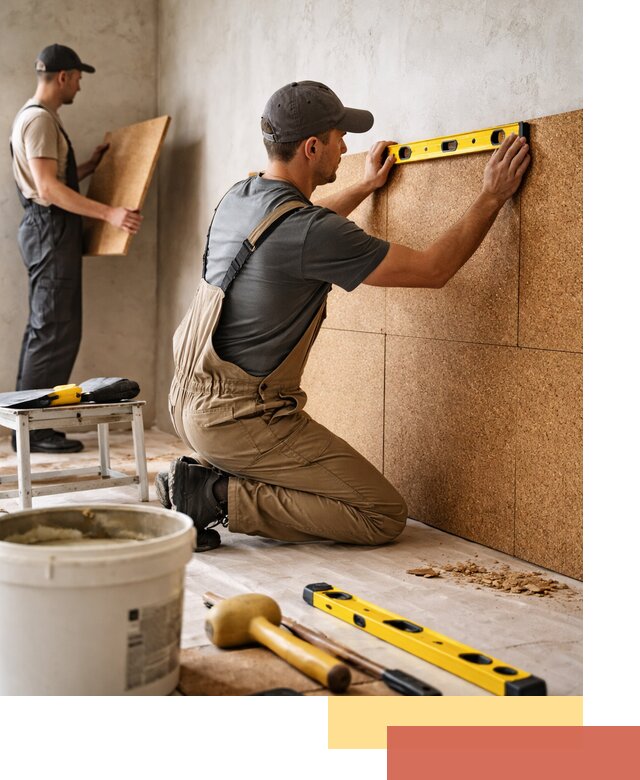 Монтаж пробковых панелей на стены в Сальске быстро и качественно