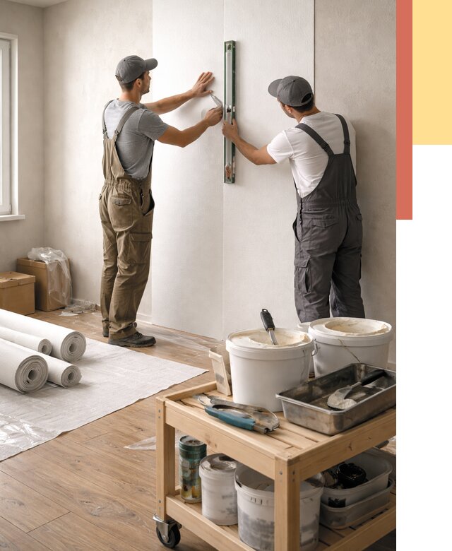 Поклейка стеклообоев в Сальске от 6609 руб. за м2 — быстро и недорого | ОТДЕЛОЧНИК-Слс