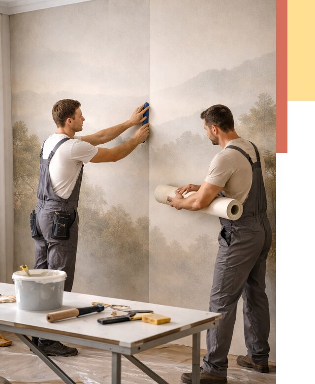 Поклейка фотообоев в Сальске от 8643 руб/м² — быстро и недорого | ОТДЕЛОЧНИК-Слс