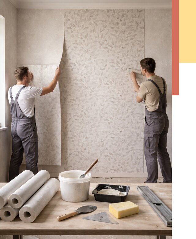 Поклейка обоев с подбором рисунка в Сальске от 3559 руб. | ОТДЕЛОЧНИК-Слс - быстро и недорого