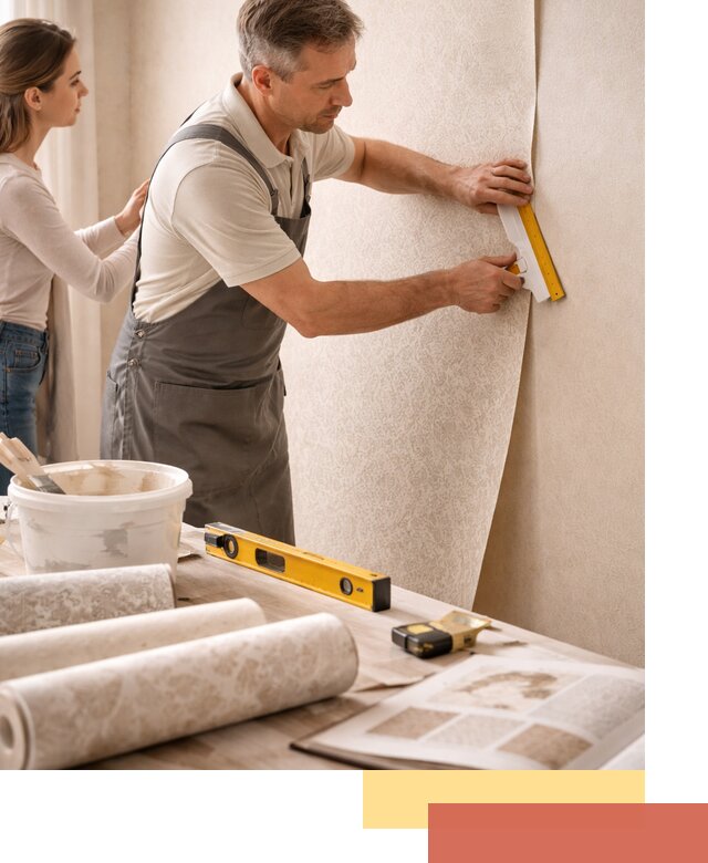 Поклейка обоев с подбором рисунка в Сальске