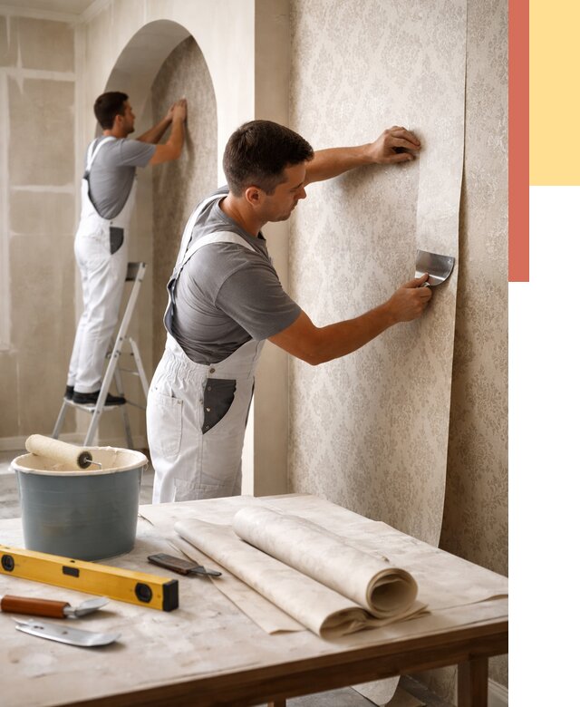 Поклейка обоев на сложные стены в Сальске от 2847 руб. под ключ | ОТДЕЛОЧНИК-Слс