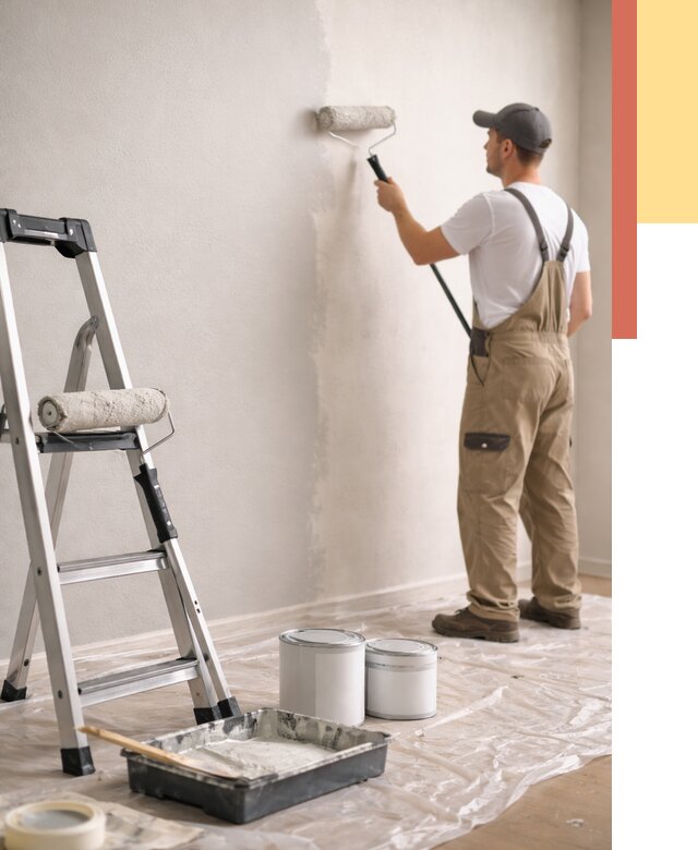 Покраска стен латексной краской в Сальске от 4576 руб. за м2 | ОТДЕЛОЧНИК-Слс