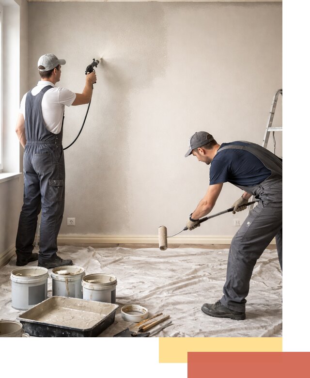 Покраска стен моющейся краской и защита поверхностей в Сальске