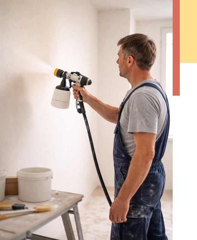 Покраска стен краскопультом в Сальске от 7626 руб. — механизированная покраска | ОТДЕЛОЧНИК-Слс