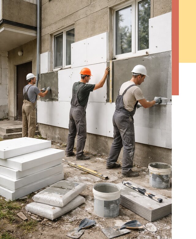 Утепление стен пенопластом в Сальске от 1779 руб. — недорого и под ключ | ОТДЕЛОЧНИК-Слс