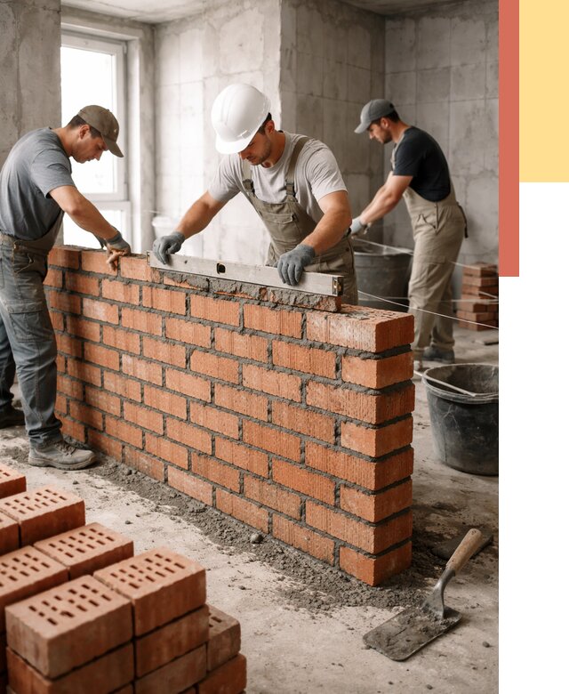 Кладка перегородок из кирпича в Сальске от 3559 руб. за м² | ОТДЕЛОЧНИК-Слс