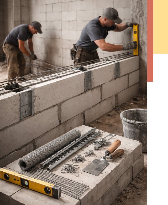 Армирование кладки перегородок в Сальске от 763 руб. под ключ | ОТДЕЛОЧНИК-Слс
