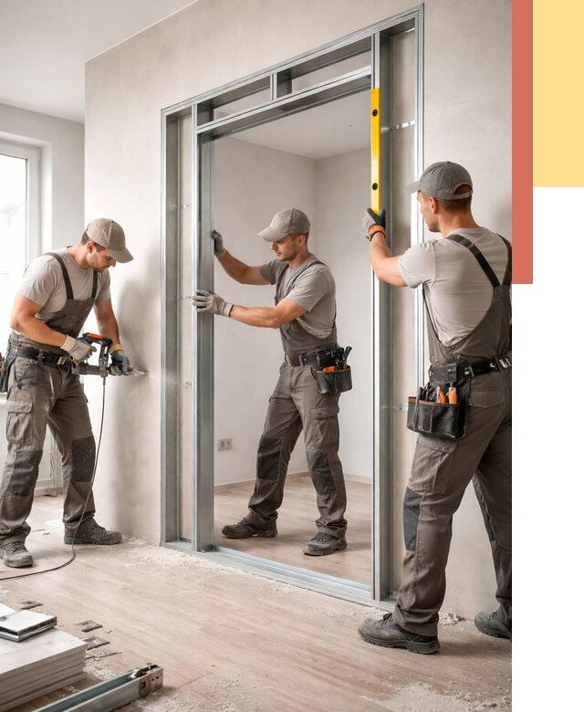 Устройство дверного проема в перегородке в Сальске от 4576 руб. под ключ | ОТДЕЛОЧНИК-Слс