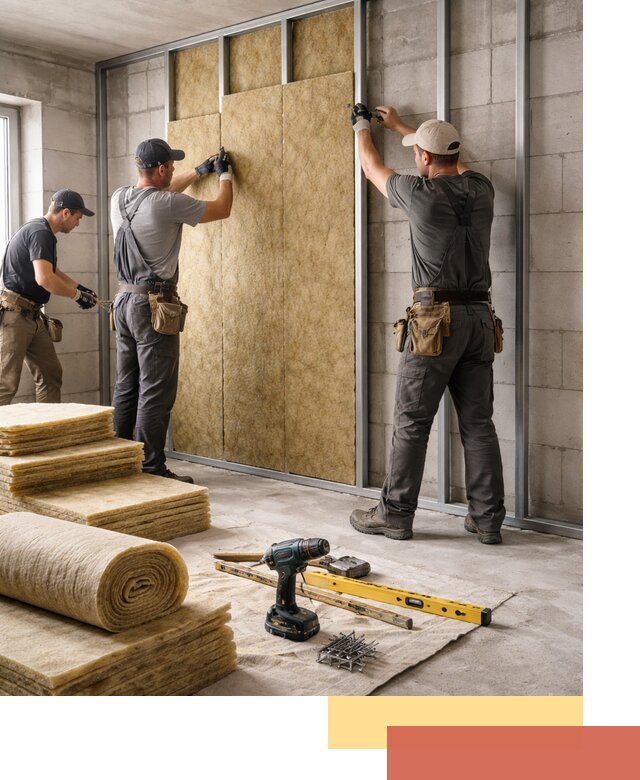 Шумоизоляция перегородок из блоков в Сальске — монтаж и защита шумоизоляцией