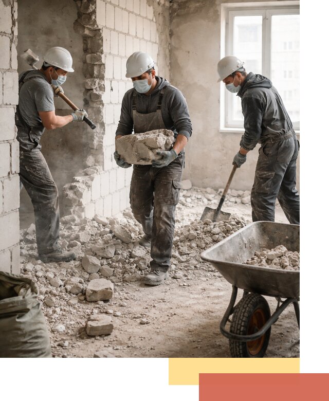 Демонтаж блочных перегородок в Сальске быстро и аккуратно