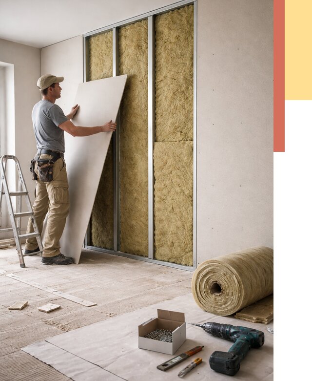 Перегородка из гипсокартона с шумоизоляцией в Сальске от 3172 руб. | ОТДЕЛОЧНИК-Слс