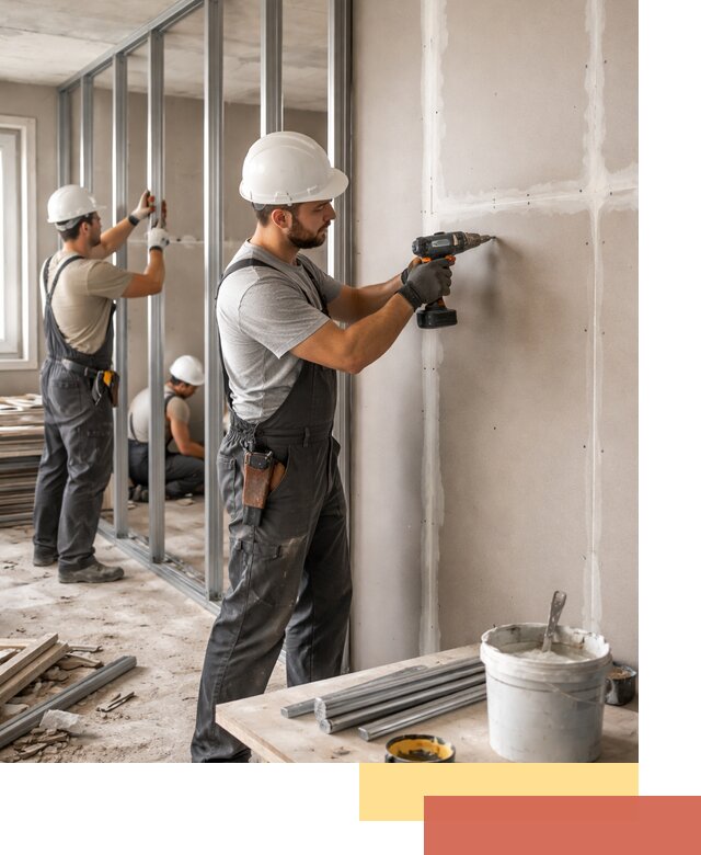 Перегородки из огнестойкого гипсокартона в Сальске под ключ