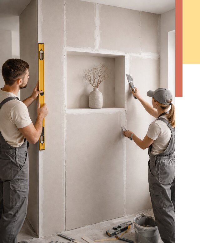 Перегородка из гипсокартона с нишей в Сальске от 3305 руб. под ключ | ОТДЕЛОЧНИК-Слс