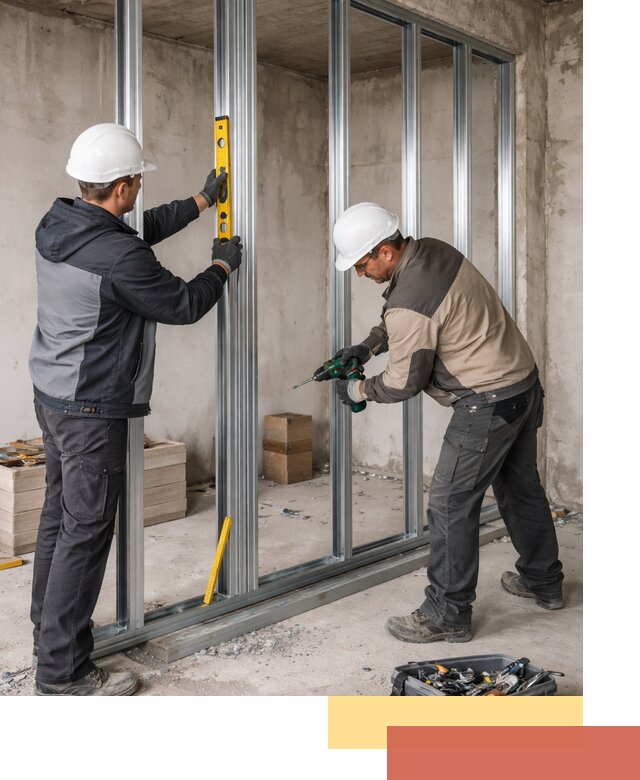 Монтаж каркаса перегородки из профиля в Сальске