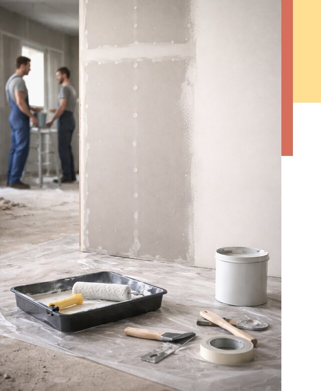 Покраска перегородок из гипсокартона в Сальске от 4576 руб. под ключ | ОТДЕЛОЧНИК-Слс