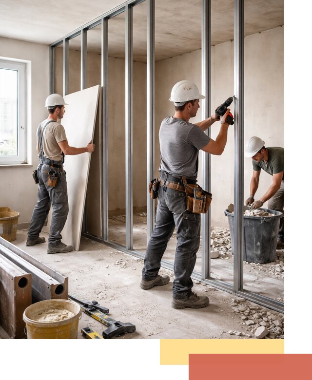 Перенос гипсокартонной перегородки в Сальске профессионально и быстро