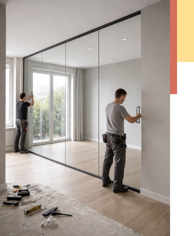 Изготовление стеклянных перегородок в Сальске от 12557 руб. под ключ | ОТДЕЛОЧНИК-Слс