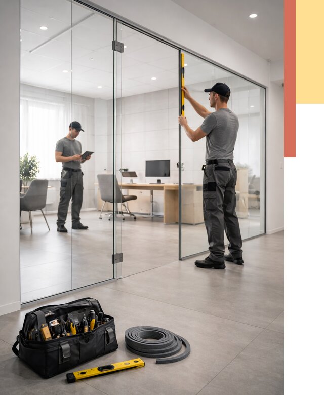 Цельностеклянные перегородки под ключ в Сальске от 9660 руб. — монтаж и цены | ОТДЕЛОЧНИК-Слс