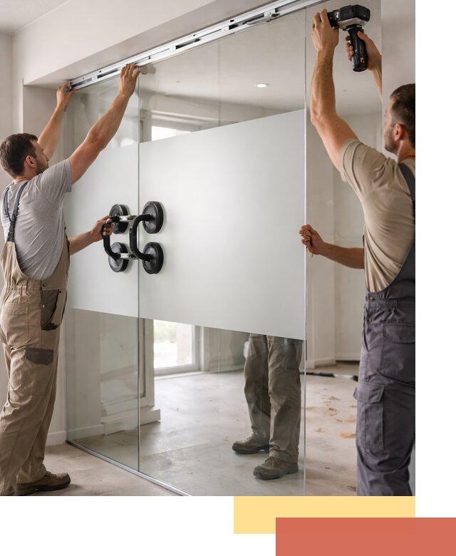 Матовые стеклянные перегородки под ключ в Сальске