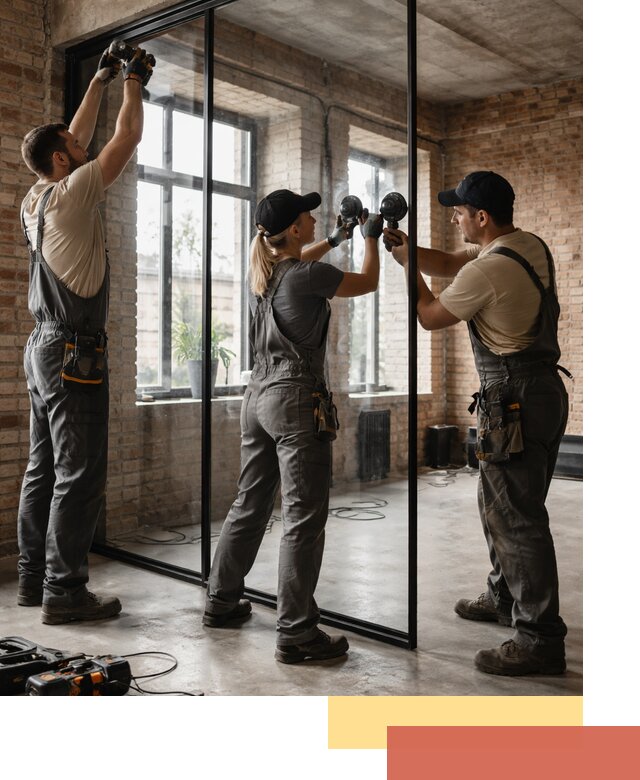 Стеклянные перегородки лофт — изготовление и монтаж в Сальске