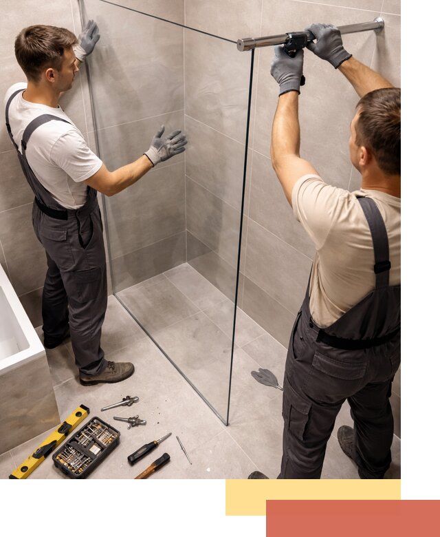 Стеклянные перегородки для душа в Сальске — изготовление и монтаж