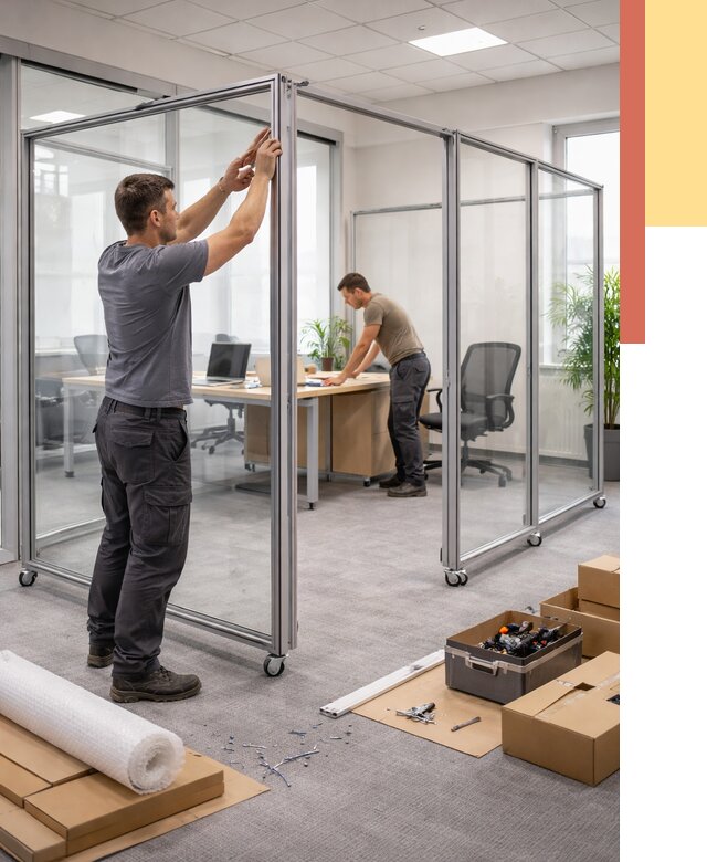 Мобильные офисные перегородки в Сальске от 12710 руб. — установка под ключ | ОТДЕЛОЧНИК-Слс