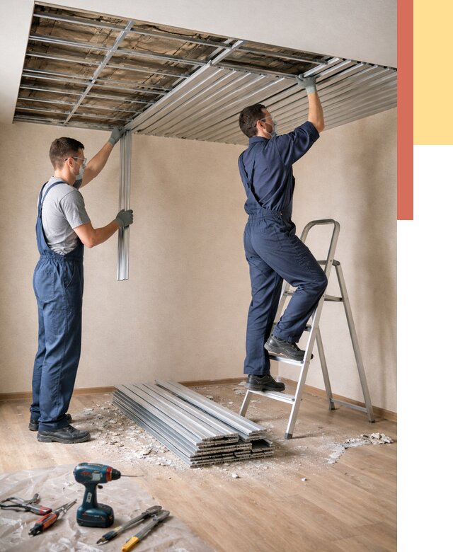 Демонтаж реечного потолка в Сальске от 4576 руб. быстро и недорого | ОТДЕЛОЧНИК-Слс