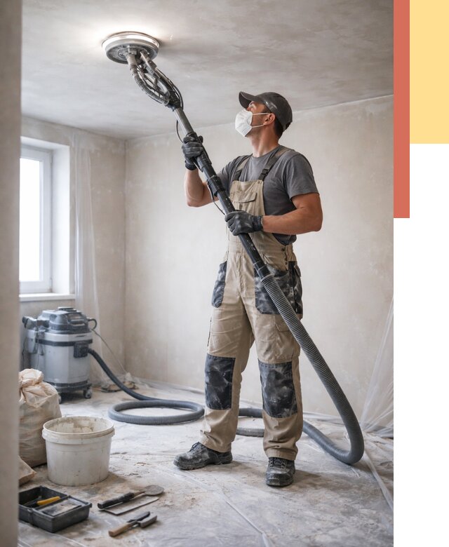 Шлифовка потолка в Сальске от 3559 руб. — услуги шлифования потолка | ОТДЕЛОЧНИК-Слс