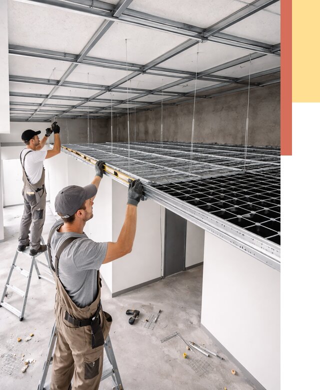 Монтаж потолка грильято в Сальске от 458 руб./м² — быстрая сборка под ключ | ОТДЕЛОЧНИК-Слс