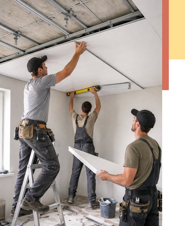 Монтаж потолка из ПВХ панелей в Сальске от 3559 руб./м2 — быстро и недорого | ОТДЕЛОЧНИК-Слс