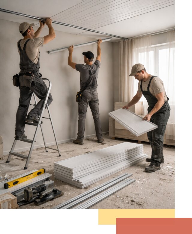 Монтаж потолка из ПВХ панелей в Сальске оперативно и качественно